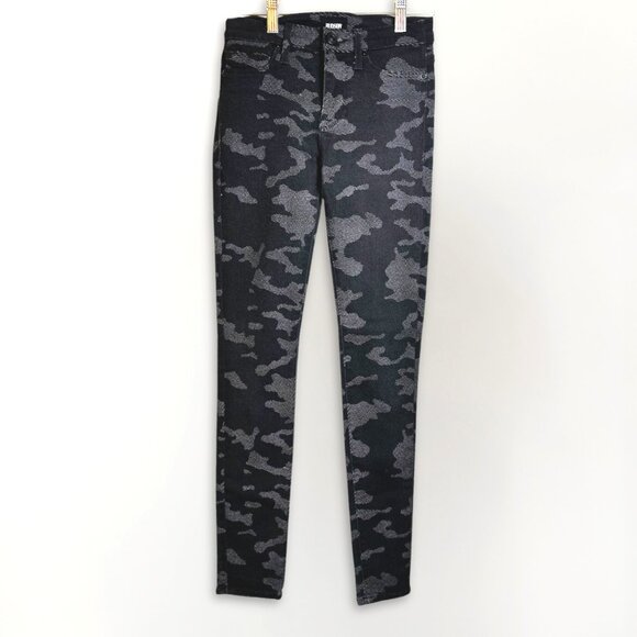 Hudson Nico Super Skinny Black Camo Print Jeans Size 24 - Picture 1 of 4
